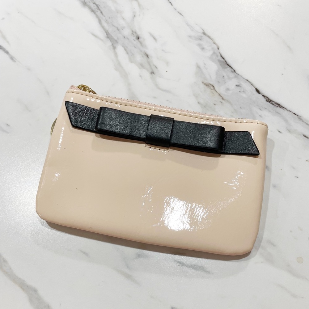 Cream and Black Kate Spade Coin Purse